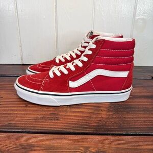 Vans Sk8-Hi Red Suede Canvas High Top Sneakers Women’s 8.5 / Men’s
